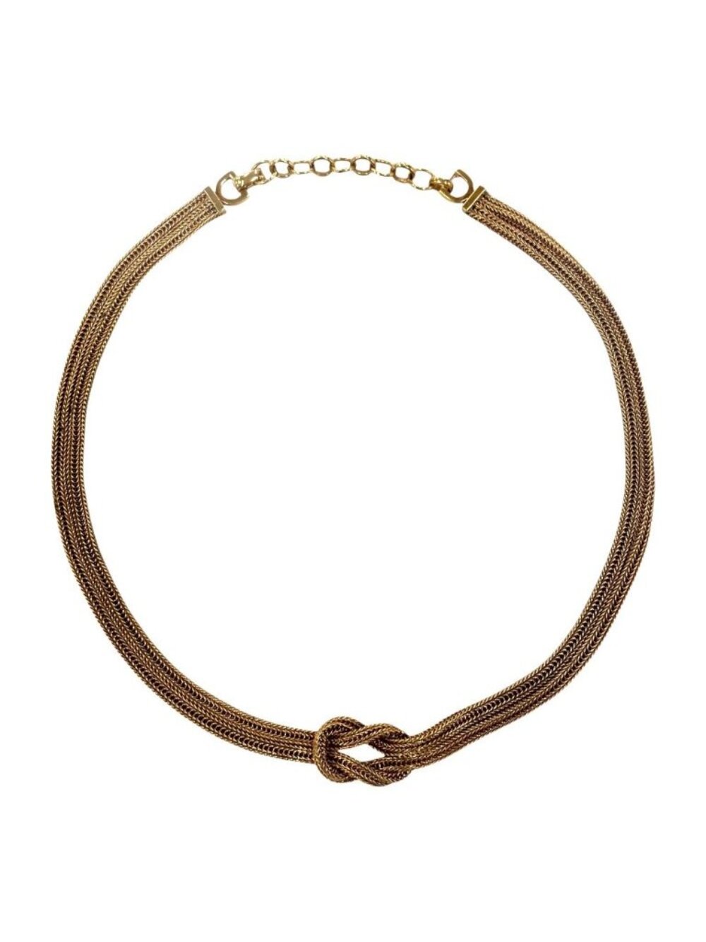 Dior Knot Choker Short Necklace Vintage 45 Gold